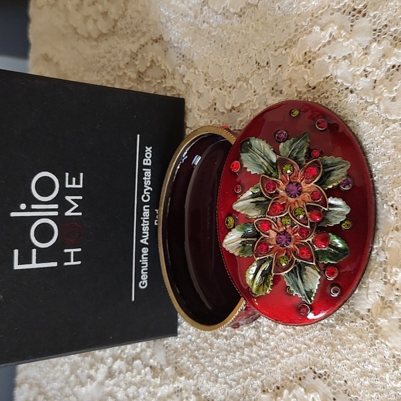 🔥HP🔥Genuine Austrian Crystal Trinket Floral Jewelry Box NEW! - Picture 8 of 8